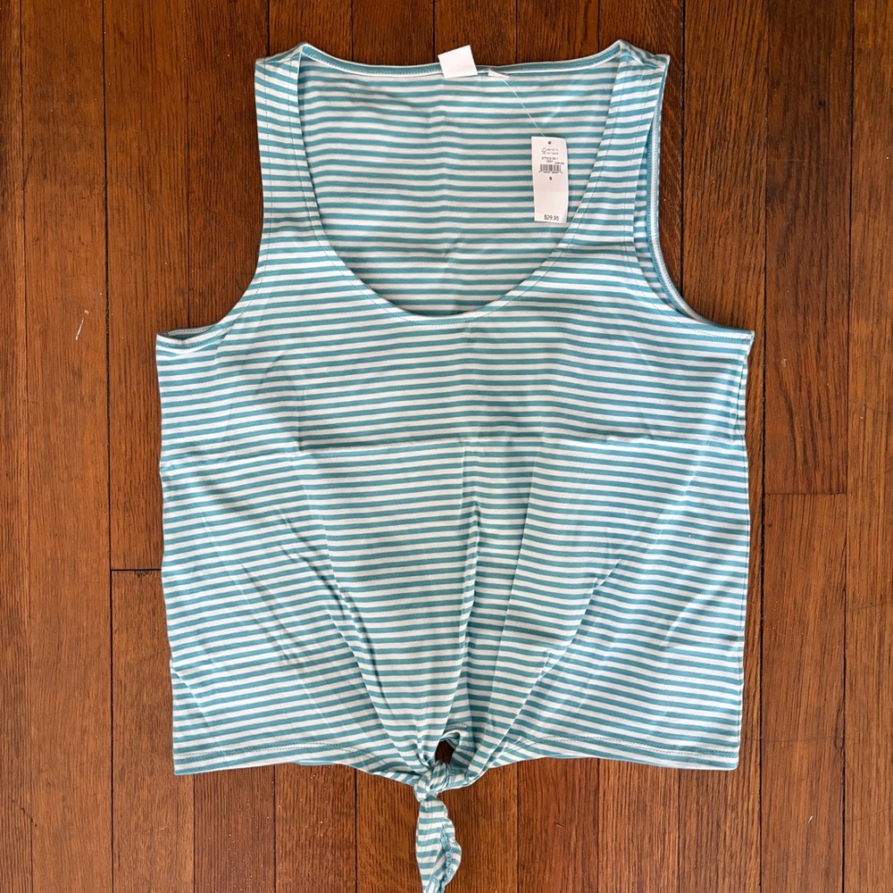GAP Teal and White Striped Tank Top, S, NWT